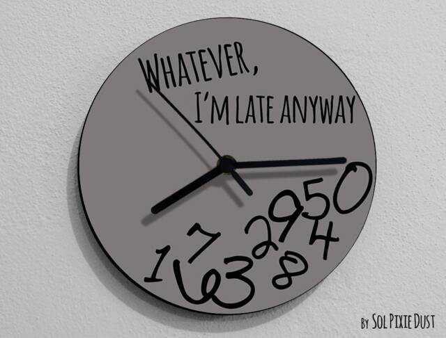 Whatever, I'm Late Anyway/Round Grey - Wall Clock Rgb Led 5V Option - image 1