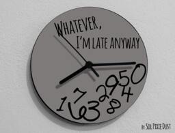 Whatever, I'm Late Anyway/Round Grey - Wall Clock Rgb Led 5V Option