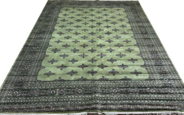 8x10 Pistachio Green Bokhara Rug - 2.50x3.00 cm Kitchen Woolen Living Room Hand Knotted Wall Turkish - image 1
