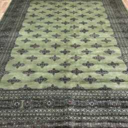 8x10 Pistachio Green Bokhara Rug - 2.50x3.00 cm Kitchen Woolen Living Room Hand Knotted Wall Turkish - thumbnail 2