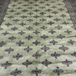 8x10 Pistachio Green Bokhara Rug - 2.50x3.00 cm Kitchen Woolen Living Room Hand Knotted Wall Turkish - thumbnail 3