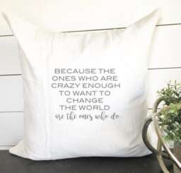 Change The World Pillow Cover, 18 X Inspirational Decor, Inspiration, Gift, Wedding Quote Pillow, Home Decor - thumbnail 1