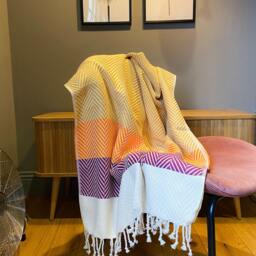 Personalised Luxury Cotton Throw Blanket - Herringbone Sofathrow Gift For Home -Personalised 2nd Anniversary Birthday Gift Her - thumbnail 2