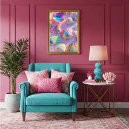 Iridescent Seashell Wall Art - Pastel Mermaidcore Coastal Print Colourful Ocean Decor Bold Beach Vibe Artwork For Modern Homes - thumbnail 3