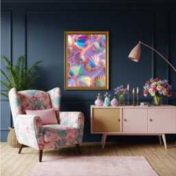 Iridescent Seashell Wall Art - Pastel Mermaidcore Coastal Print Colourful Ocean Decor Bold Beach Vibe Artwork For Modern Homes - thumbnail 2