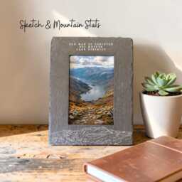Old Man Of Coniston Sketch Photo Frame - Lake District - Wainwright Gift Hiking Personalised Option Available - thumbnail 3