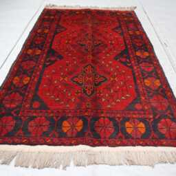 3x4 Ft Afghan New Bukhara Rug, Handmade Geometric Genuine Oriental Khal Mohammedi Area Turkmen Livingroom D??cor Rug - thumbnail 3