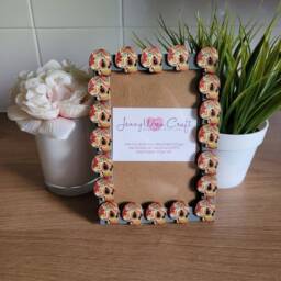 Wooden Sugar Skull Button Photo Frame 4 X 6 Inches - thumbnail 2