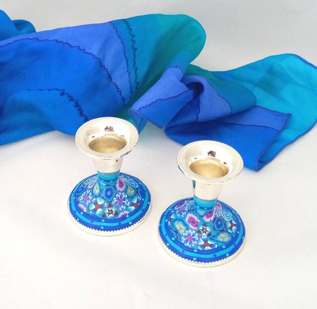 Candle Holders, Candlesticks Table Decoration, Housewarming Gift, Religious Gifts, Bat Mitzvah, Jewish Art, Judaica - image 1
