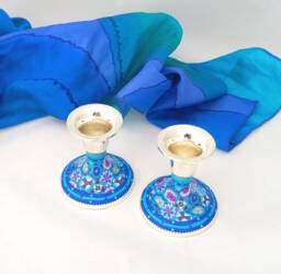 Candle Holders, Candlesticks Table Decoration, Housewarming Gift, Religious Gifts, Bat Mitzvah, Jewish Art, Judaica - thumbnail 1