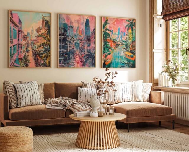 Set Of 3 Bangkok Poster Set, Travel Prints, Thailand Art, Thai Decor, Asian Gift, Wall Gift - image 1