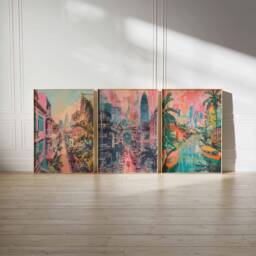 Set Of 3 Bangkok Poster Set, Travel Prints, Thailand Art, Thai Decor, Asian Gift, Wall Gift - thumbnail 2
