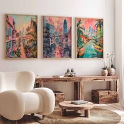 Set Of 3 Bangkok Poster Set, Travel Prints, Thailand Art, Thai Decor, Asian Gift, Wall Gift - thumbnail 3