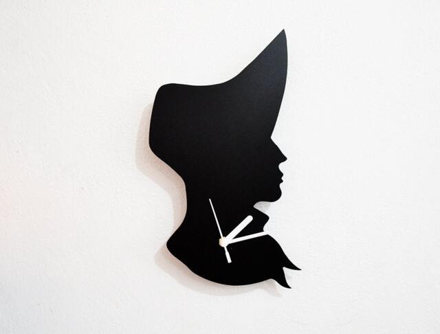 Old Fashioned Lady With Hat Vintage Silhouette - Wall Clock - image 1