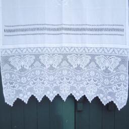 Handmade Crochet Cotton Curtain Greek Traditional Embroidered Lace - thumbnail 2