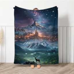 Acotar Reading Blanket, Velaris Blanket, Acotar Merch, The Night Court, A Court Of Thorns & Roses Gifts, City Starlight Throw, Bookish Gifts - thumbnail 1