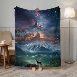 Acotar Reading Blanket, Velaris Blanket, Acotar Merch, The Night Court, A Court Of Thorns & Roses Gifts, City Starlight Throw, Bookish Gifts - thumbnail 3
