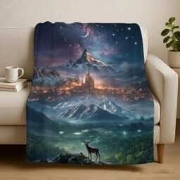 Acotar Reading Blanket, Velaris Blanket, Acotar Merch, The Night Court, A Court Of Thorns & Roses Gifts, City Starlight Throw, Bookish Gifts - thumbnail 2