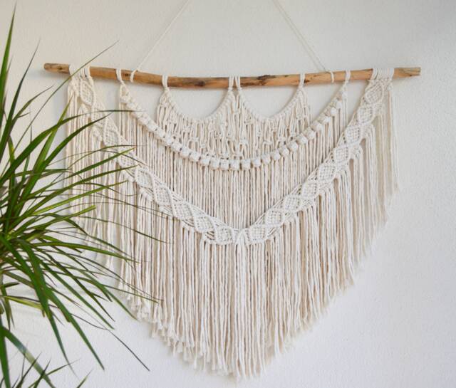 Macrame Wall Hanging, Bohemian Decoration, Woven Mural, Housewarming Gift, Headboard - image 1