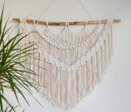 Macrame Wall Hanging, Bohemian Decoration, Woven Mural, Housewarming Gift, Headboard - thumbnail 1
