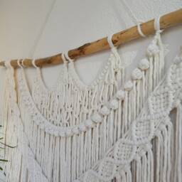 Macrame Wall Hanging, Bohemian Decoration, Woven Mural, Housewarming Gift, Headboard - thumbnail 3