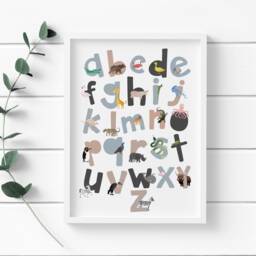 Alphabet Animal Print, Phonics Kids Room Educational Prints, Lowercase Alphabet - A5-A3 Paper Sizes Available - thumbnail 2