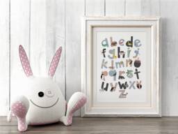 Alphabet Animal Print, Phonics Kids Room Educational Prints, Lowercase Alphabet - A5-A3 Paper Sizes Available - thumbnail 1