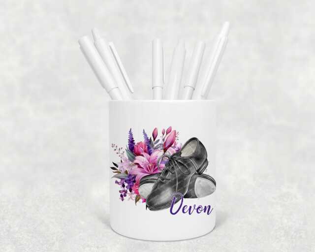 Personalised Tap Shoes Pencil Pot, Dance Teacher Gift - image 1
