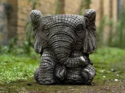 Elephant Planter Concrete Figurine Trunk Down Garden Pot Cement Animal Decoration Unique Elephant Vase Ornament Lover Gift - thumbnail 1
