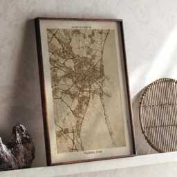Valencia, Valencian Community Map - Vintage Beige Detailed Print Spain Travel Gift - thumbnail 1