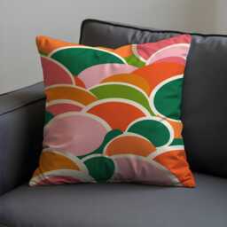 Abstract Arch Cushion Cover, Mid Century Modern Pillow Case, Colourful Retro Geometric Throw Case - thumbnail 3