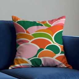 Abstract Arch Cushion Cover, Mid Century Modern Pillow Case, Colourful Retro Geometric Throw Case - thumbnail 2