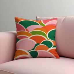 Abstract Arch Cushion Cover, Mid Century Modern Pillow Case, Colourful Retro Geometric Throw Case - thumbnail 1