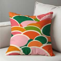 Abstract Arch Cushion Cover, Mid Century Modern Pillow Case, Colourful Retro Geometric Throw Case - thumbnail 4