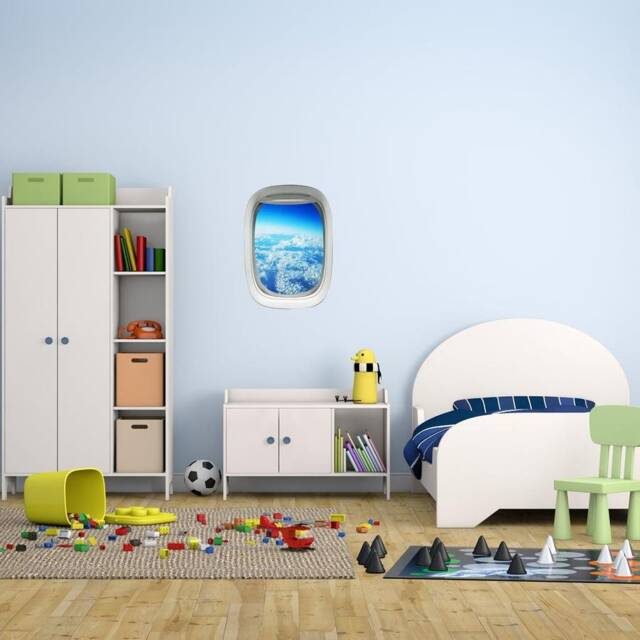 Airplane Window Mural Clouds Peel & Stick Vinyl Wall Decal - Vwaq Pw27 - image 1