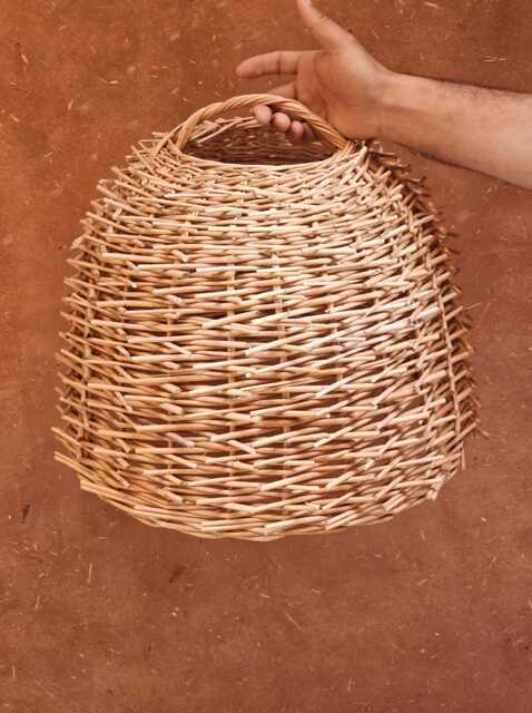 Wicker Pendant Light, Straw Lampshade - image 1