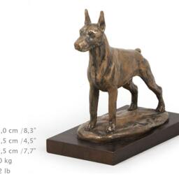 Doberman - Cropped, Dog Wooden Base Statue, Limited Edition, Artdog - thumbnail 4