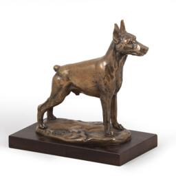 Doberman - Cropped, Dog Wooden Base Statue, Limited Edition, Artdog