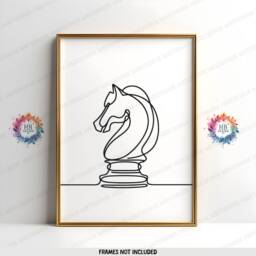 Minimalist Chess Wall Art - Set Of 3 Boho Prints - Player Gift Line Drawing Print Home Decor Lover Poster - thumbnail 3