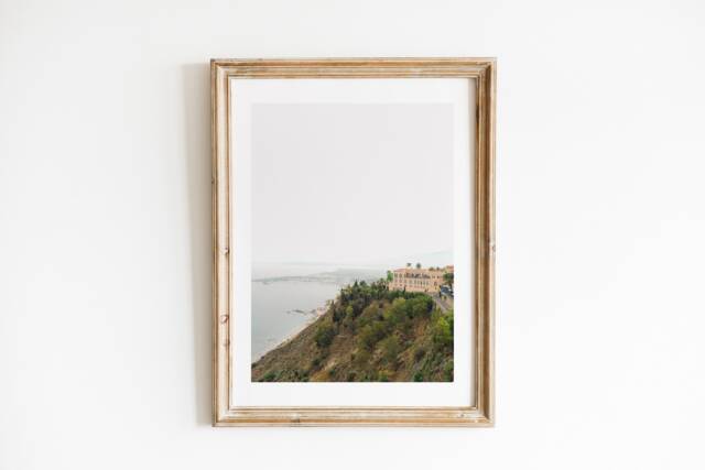 Taormina Sicily Print Cliffside View, Italy Photography - image 1