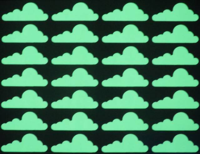 Glow in The Dark Cloud Stickers - A5 Sheet Peel & Stick Decal For Wall Art, Planner, Diary, Phone, Car, Teacher, Journal - image 1