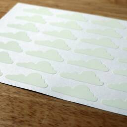 Glow in The Dark Cloud Stickers - A5 Sheet Peel & Stick Decal For Wall Art, Planner, Diary, Phone, Car, Teacher, Journal - thumbnail 2