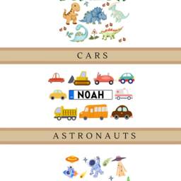 Personalized Christmas Stocking & Santa Sack Set - Dinosaur, Spacemen & Cars Designs For Boys Girls - thumbnail 3