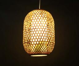 Bamboo Pendant Light Southeast Style Parchment Chandelier