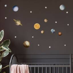 Solar System Planets Watercolour Wall Decals - Plastic-Free Wall Stickers For Kids' Rooms