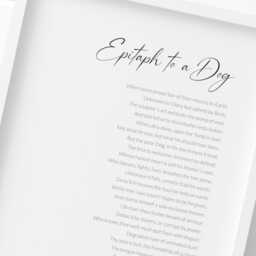 Epitaph To A Dog Print - Lord Byron Poem Pet Memorial Wall Art Loss Gift Unframed - thumbnail 1