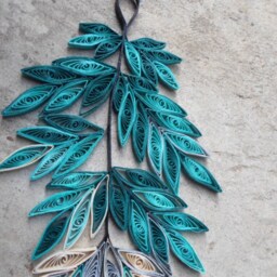 Teal Home Decor Gold Silver Wall Art Paper Leaves Wall Hanging - thumbnail 4