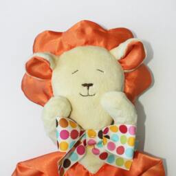 Lion Security Blanket Yellow Minky Baby Lovey With Satin - thumbnail 2