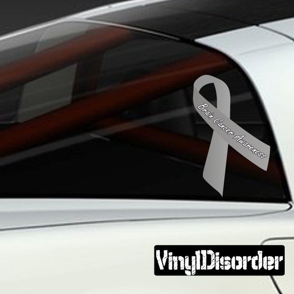Brain Cancer Awareness Ribbon Vinyl Wall Decal Or Car Sticker
