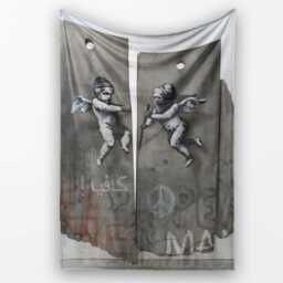Blindfolded Cherubs Concrete Street Art Sculpture, All Season Comfort, Comfortable Everyday Use - Super Soft Fleece Blanket Bed Sofa Throw